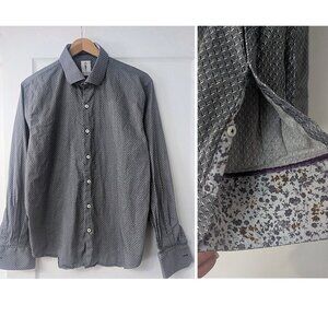 Robert Graham | Men's Herringbone Print Contrast Cuff "Tailored Fit" Shirt